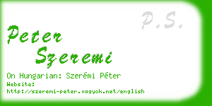 peter szeremi business card